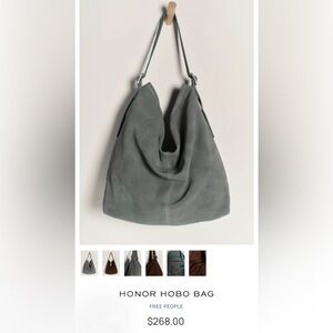 Free People Soft Gray/Blue Hobo Bag